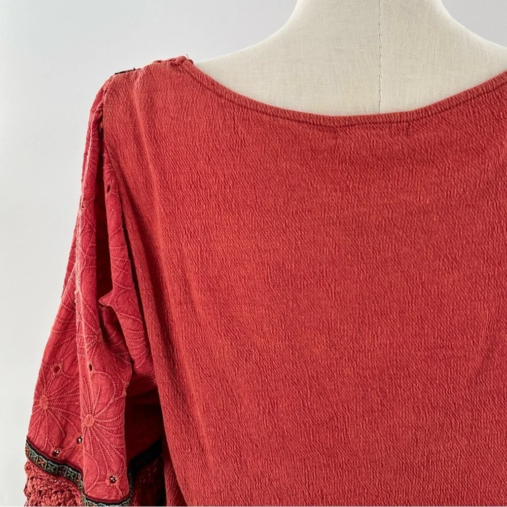 gimmick top size XXL red boho bohemian peasant fairycore renaissance Renfaire